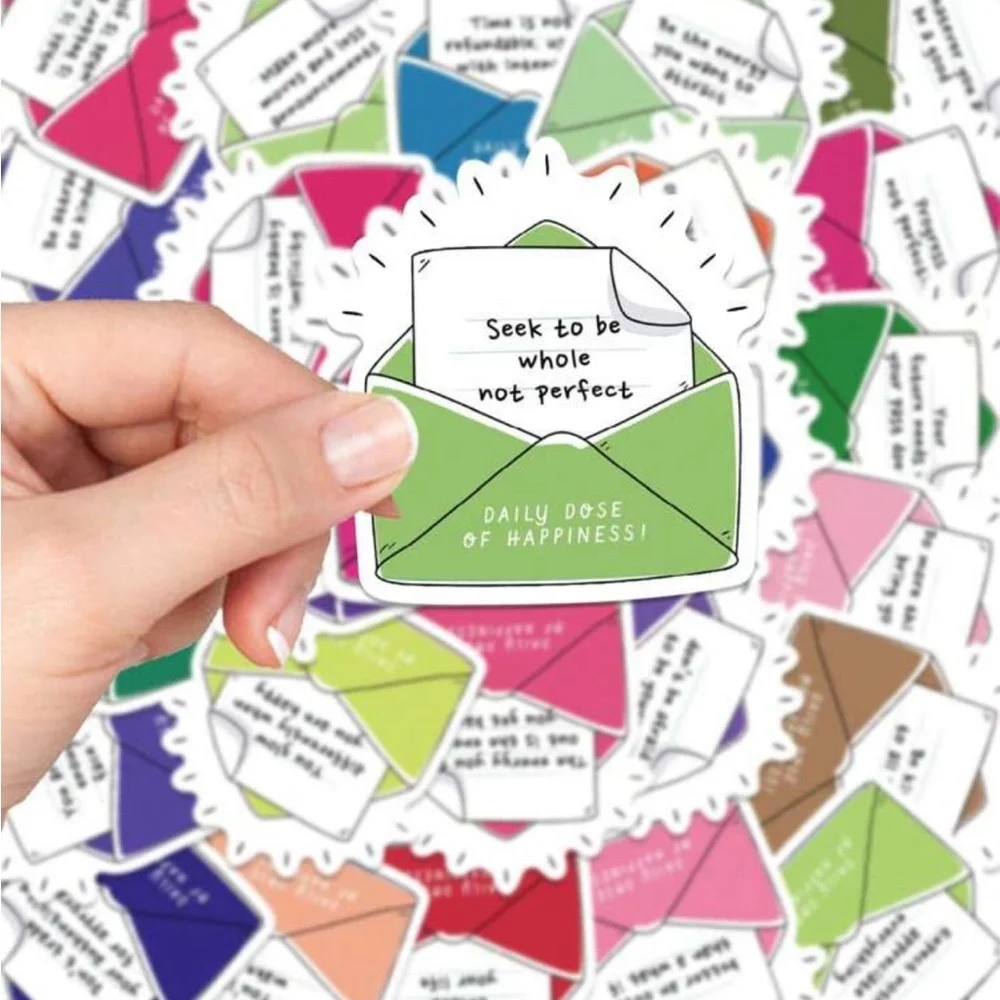 Colorful NIP Motivational Envelope Stickers (50 pieces)